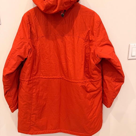 L.L. Bean Women's 2X Reg Rust Orange Hooded Nylon Parka Coat Fleece Lined - Picture 3 of 4